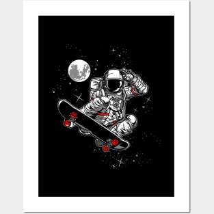 astronaut_skateboard Posters and Art